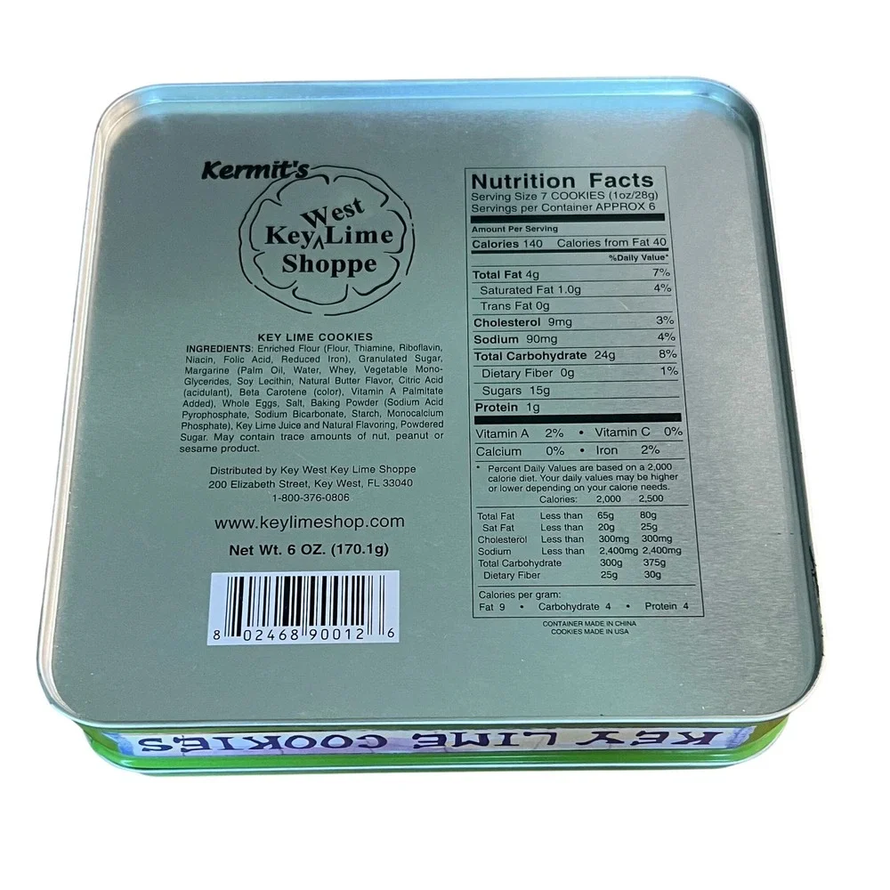 Vintage Kermit's Key West Hemingway House Cats Cookie Tin Martha dePoo Art Green